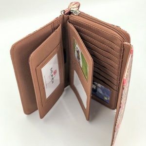 My Big Fat Wallet Floral Zip Around Clutch Wristle